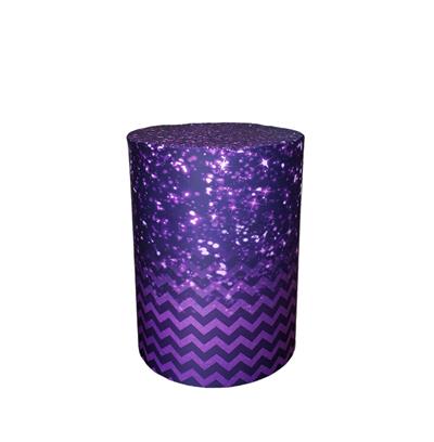 Capa de Mesa Cilindro G - Roxo Com Glitter - DecorFest