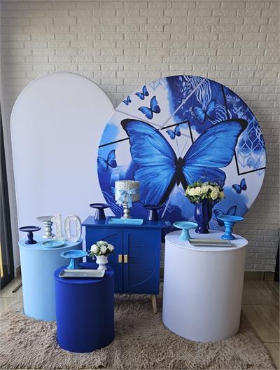 Kit Festa Facil G - Borboleta Azul - DecorFest