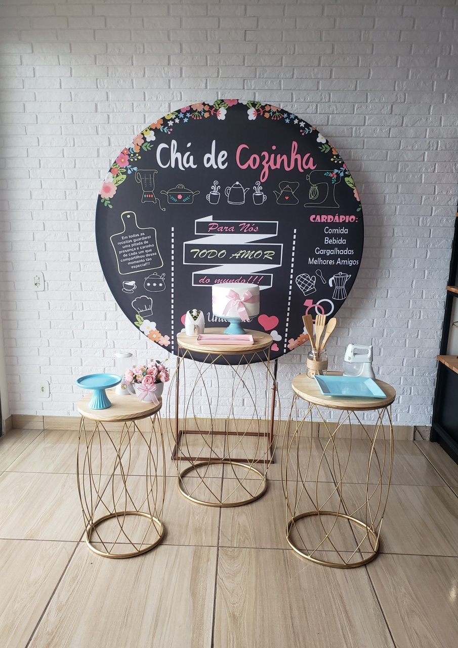 Kit Chá de Cozinha - Rosa Com Azul - DecorFest