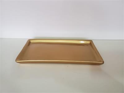 Prato Retangular Dourado - Louça - DecorFest