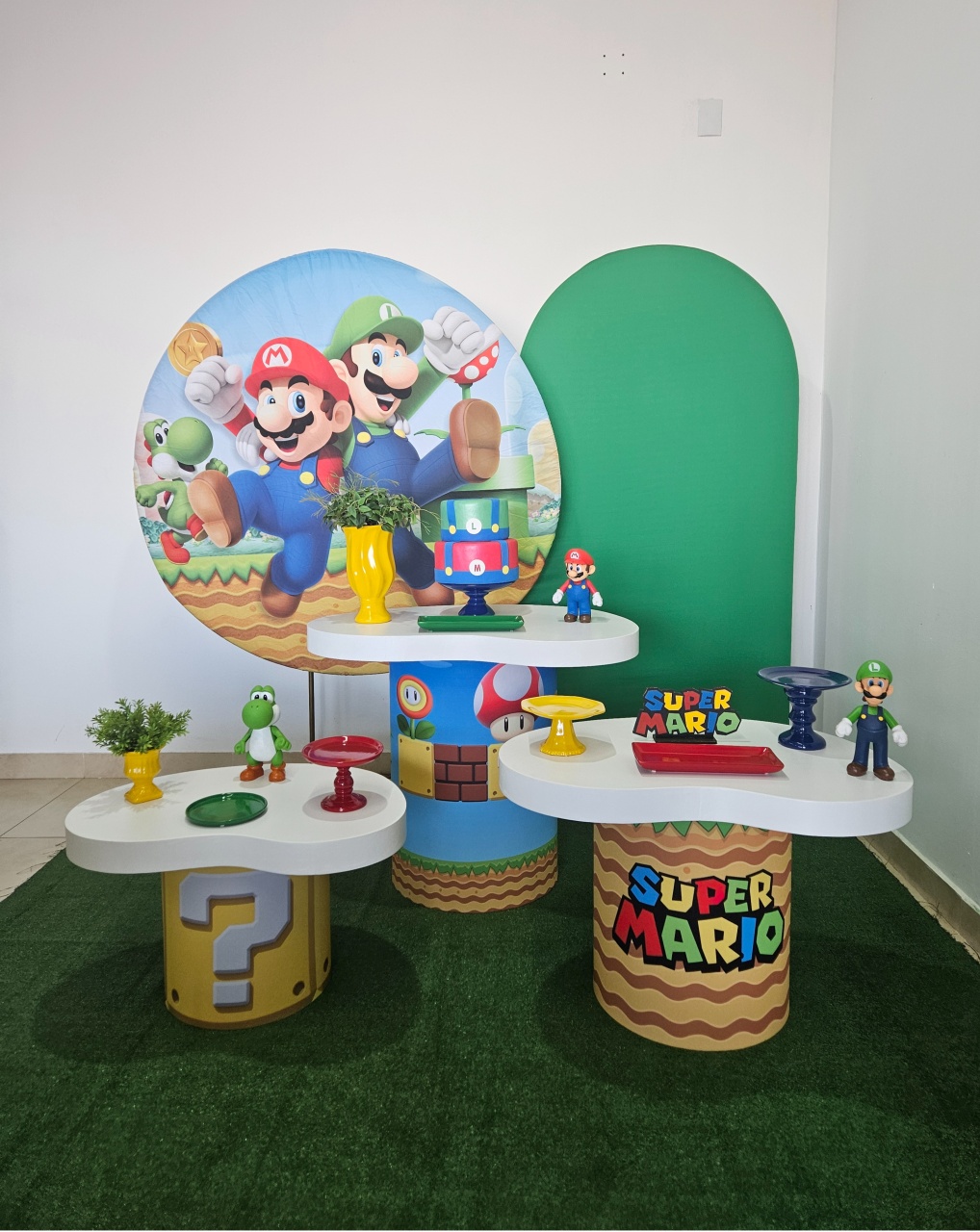 Kit Festa Facil M - Mesas Organicas - Super Mario - DecorFest