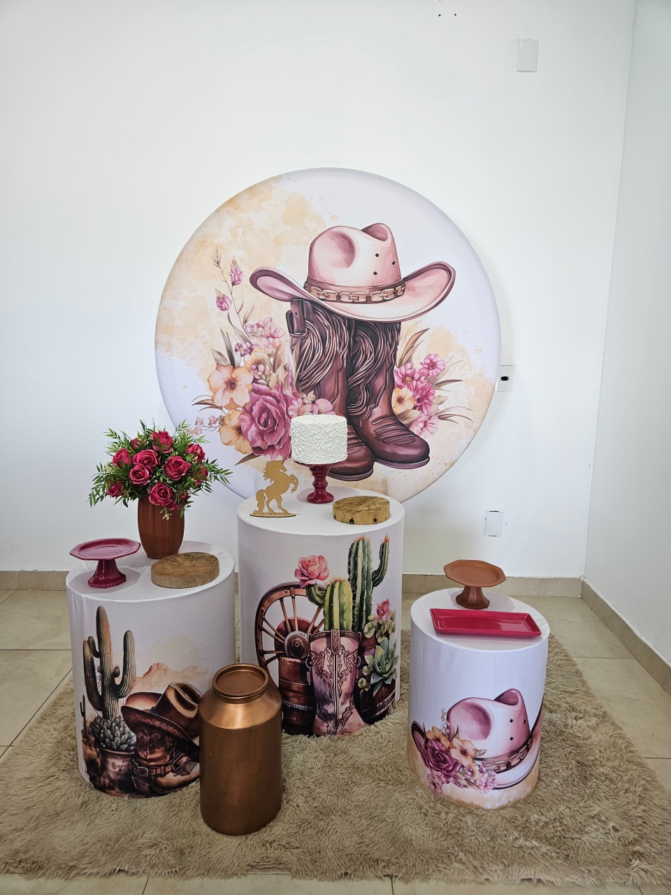 Kit Festa Fácil P Adulto - Country Rosa - DecorFest