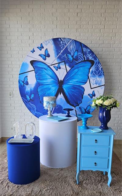 Kit Festa Facil P - Borboleta Azul - DecorFest