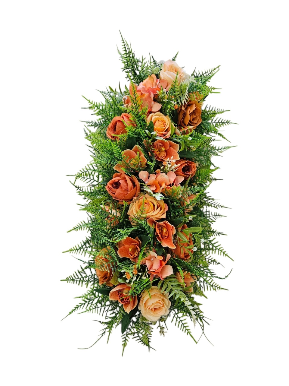 Arranjo Lateral de Flores Laranja - DecorFest