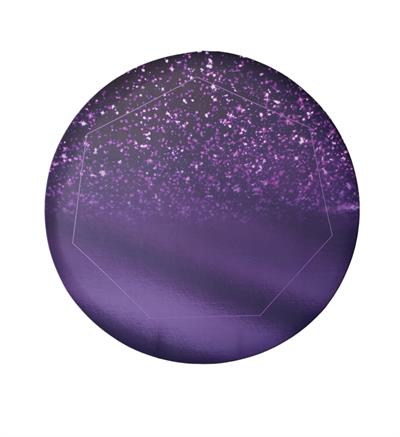 Painel Redondo Roxo Com Glitter - DecorFest