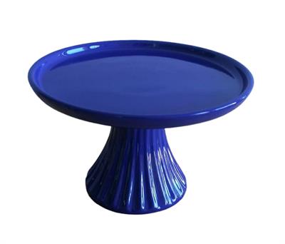 Bandeja Azul Arara Imperial Redonda Alta P Louça - DecorFest
