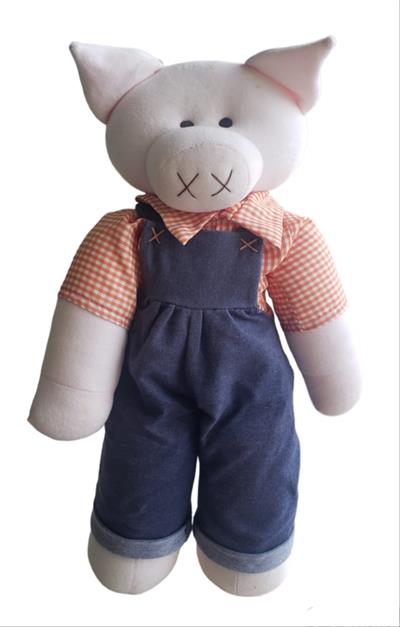 Boneco Porco Tecido - Fazendinha - DecorFest