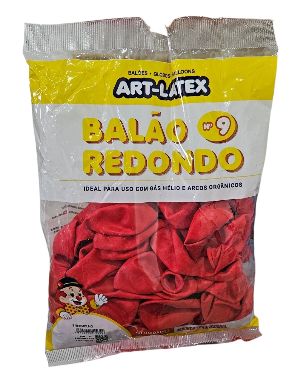 Balão Art-Latex 9" - Vermelho 50 Unidades - DecorFest
