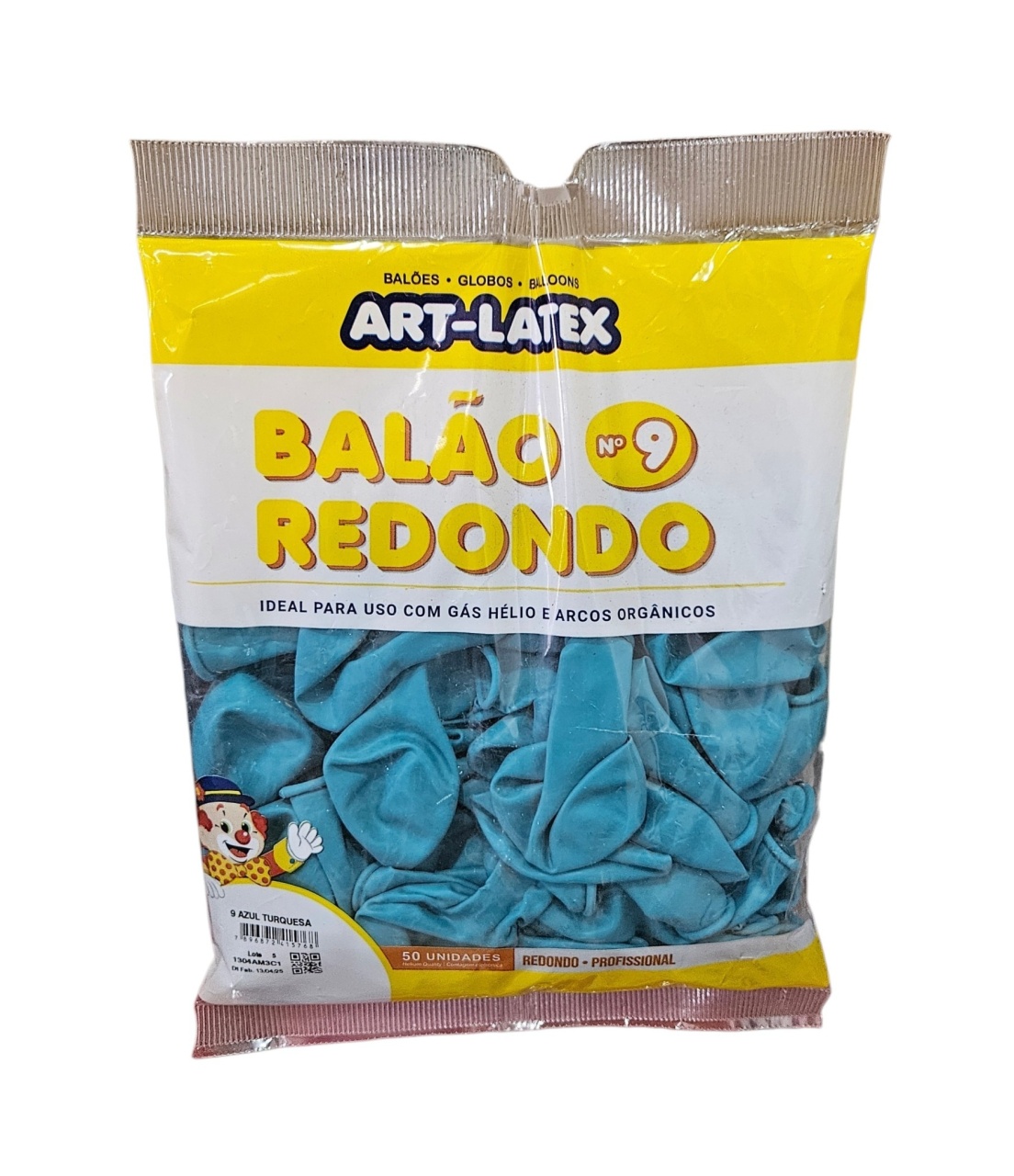 Balão Art-Latex 9" - Azul Turquesa Com 50 Unidades - DecorFest