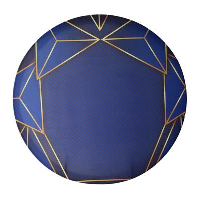Painel Redondo Azul E Dourado - DecorFest