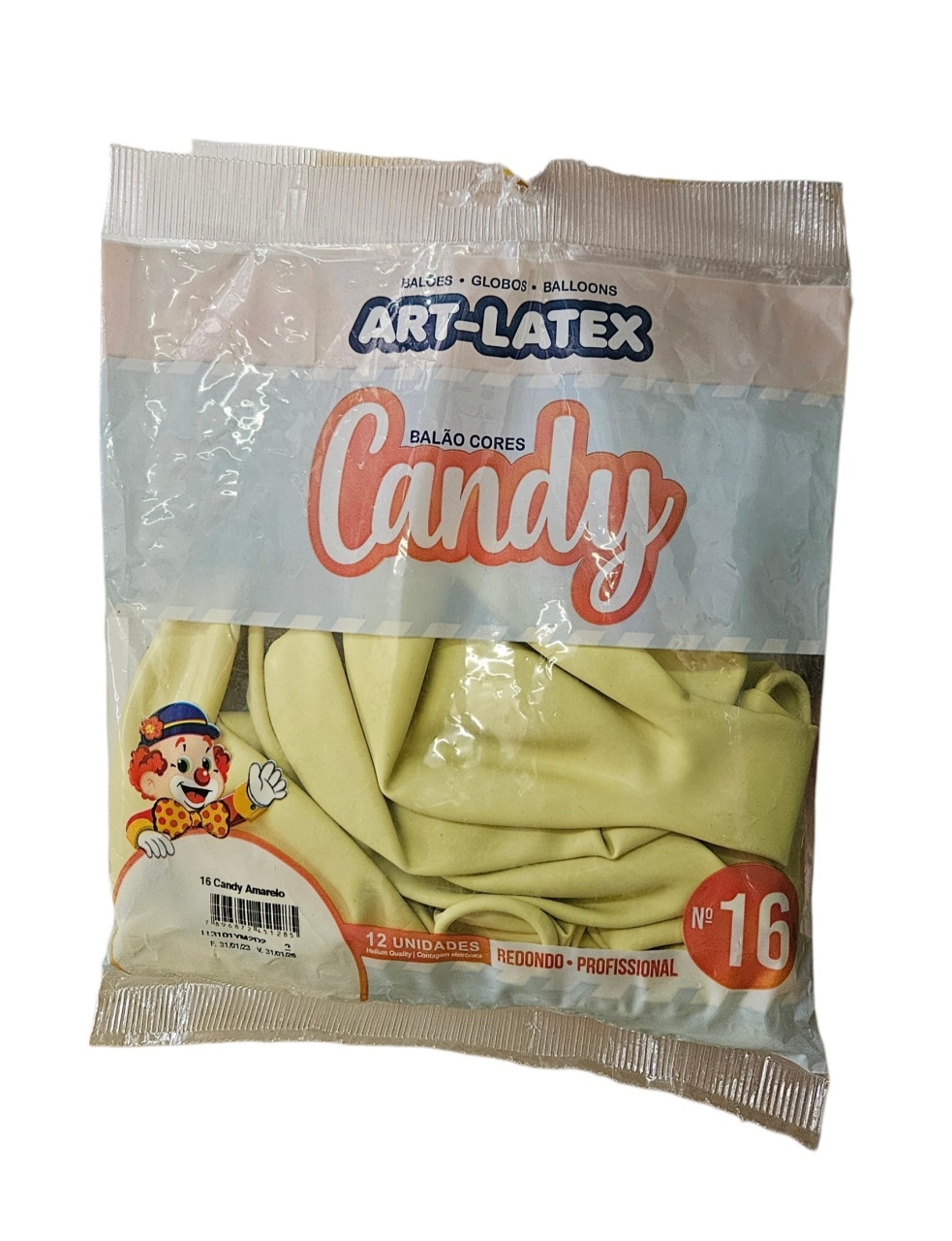 Balão Art-Latex 16" - Amarelo Candy Com 12 Unidades - DecorFest