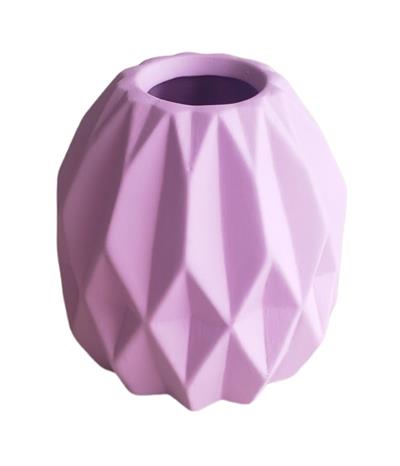 Vaso Lilás Fosco Geometrico P Louça - DecorFest