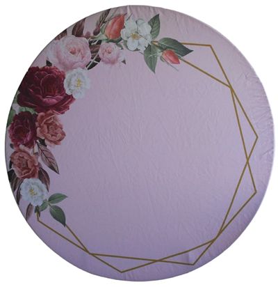 Painel Redondo Flor Rosa - DecorFest