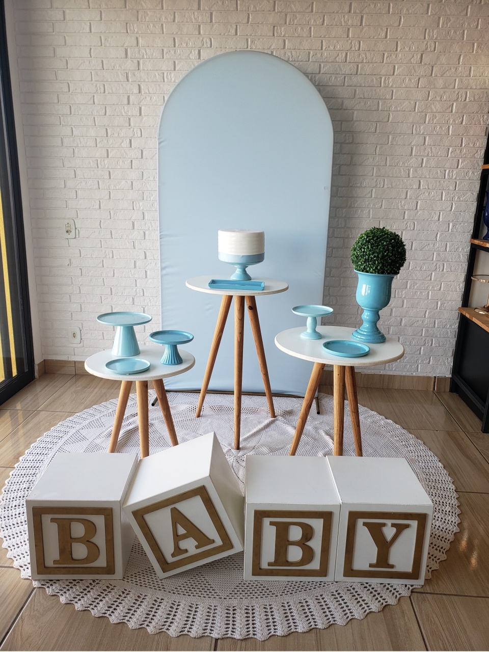 Kit Chá de Bebê - Azul Candy Com Cubo - DecorFest
