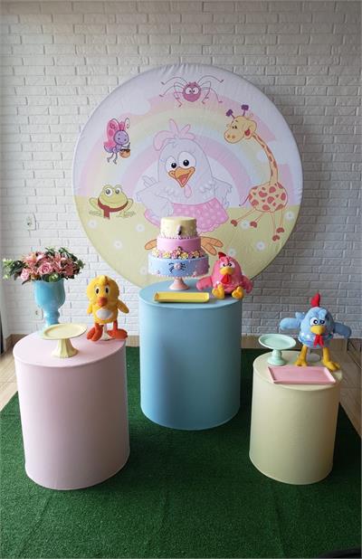 Kit Festa Facil P - Galinha Pintadinha Rosa - DecorFest