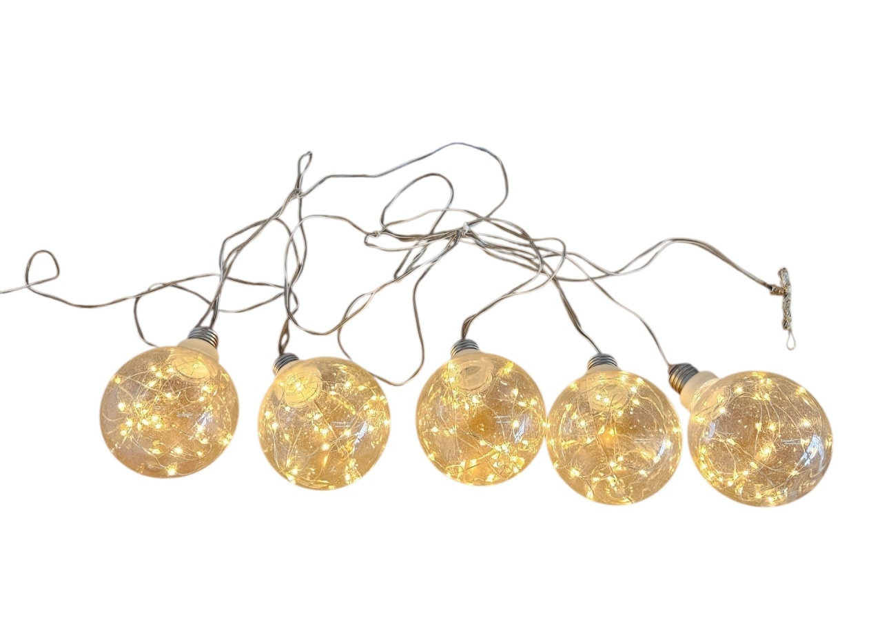 Pendente Luz de Fada 5 Bolas - DecorFest