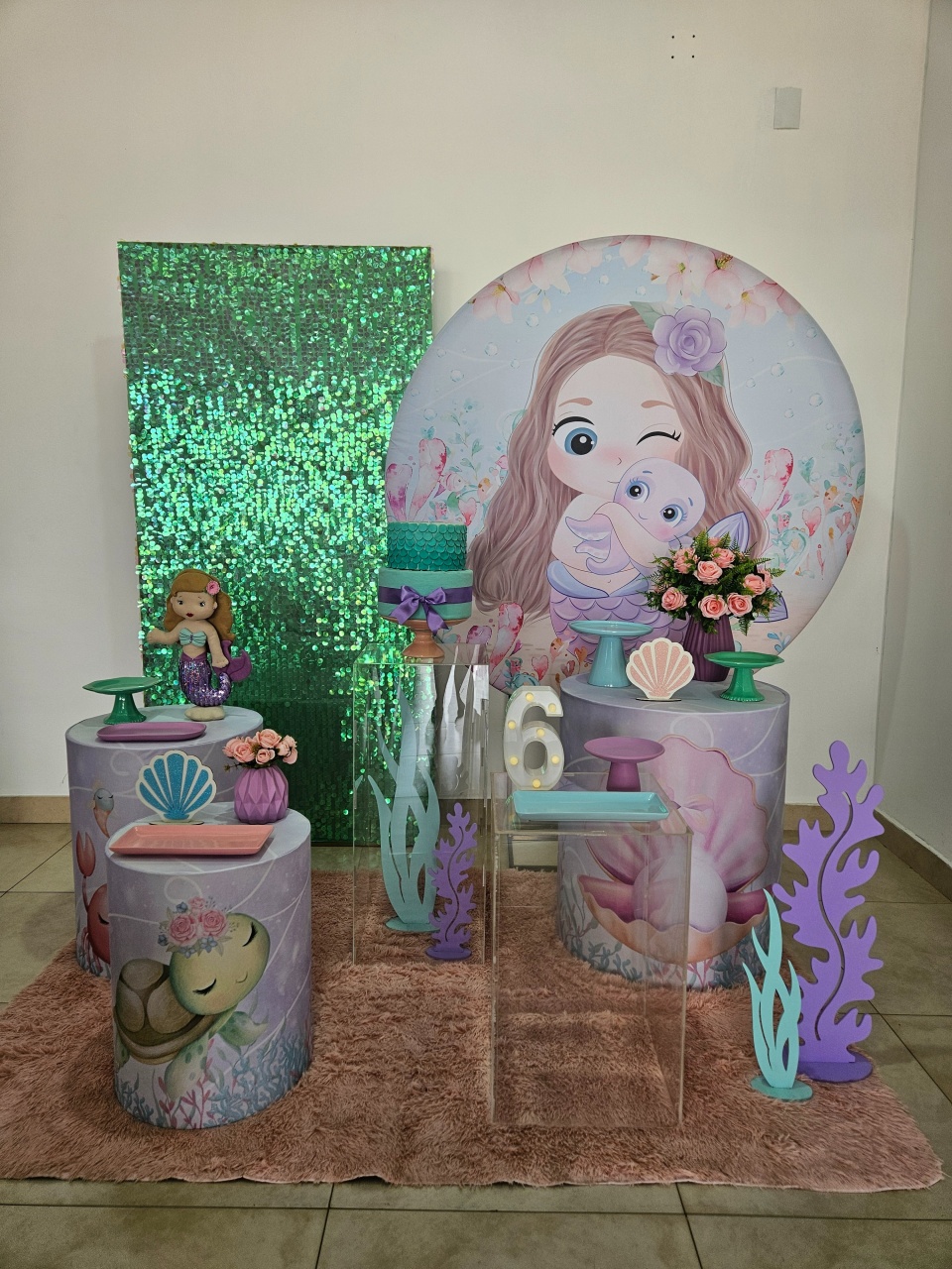 Kit Festa Facil G - Sereia Cute - DecorFest