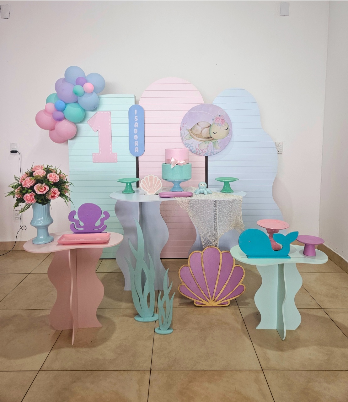 Kit Encanto - Fundo Do Mar Rosa - DecorFest