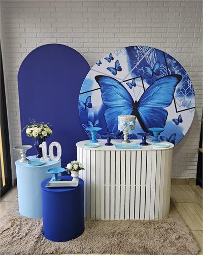 Kit Festa Facil G - Borboleta Azul - DecorFest