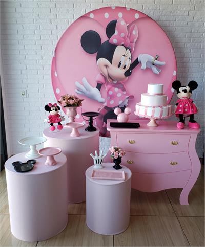 Kit Festa Facil M - Minnie Rosa - DecorFest