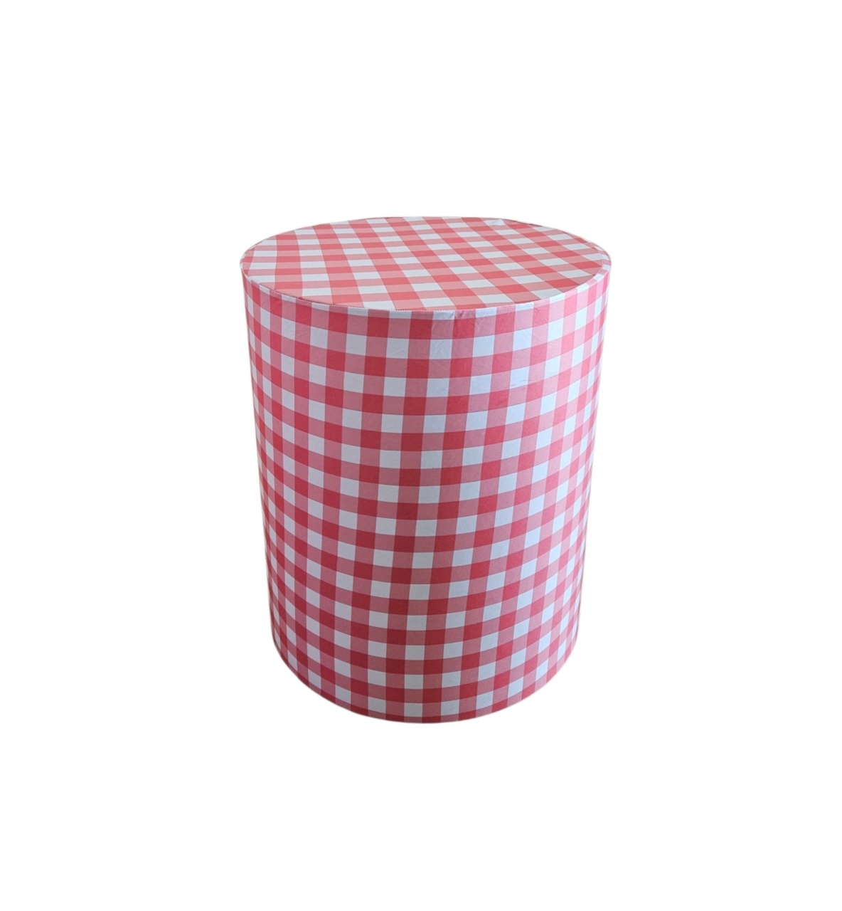 Capa de Mesa Cilindro G - Festa Junina - Xadrez Vermelho - DecorFest