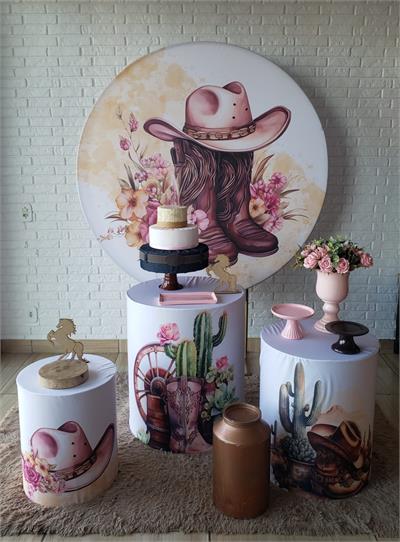 Kit Festa Facil P - Country Rosa - DecorFest