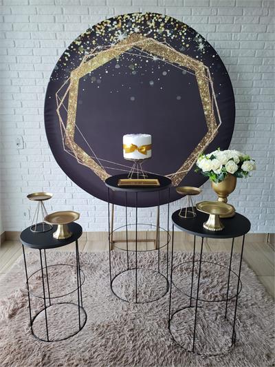 Kit Festa Facil P Adulto - Preto E Dourado - DecorFest