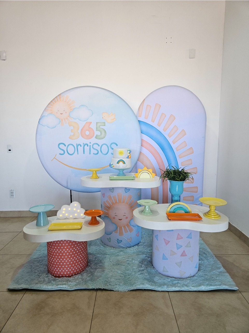 Kit Festa Facil M - Mesas Organicas - 365 Sorrisos - Menino - DecorFest