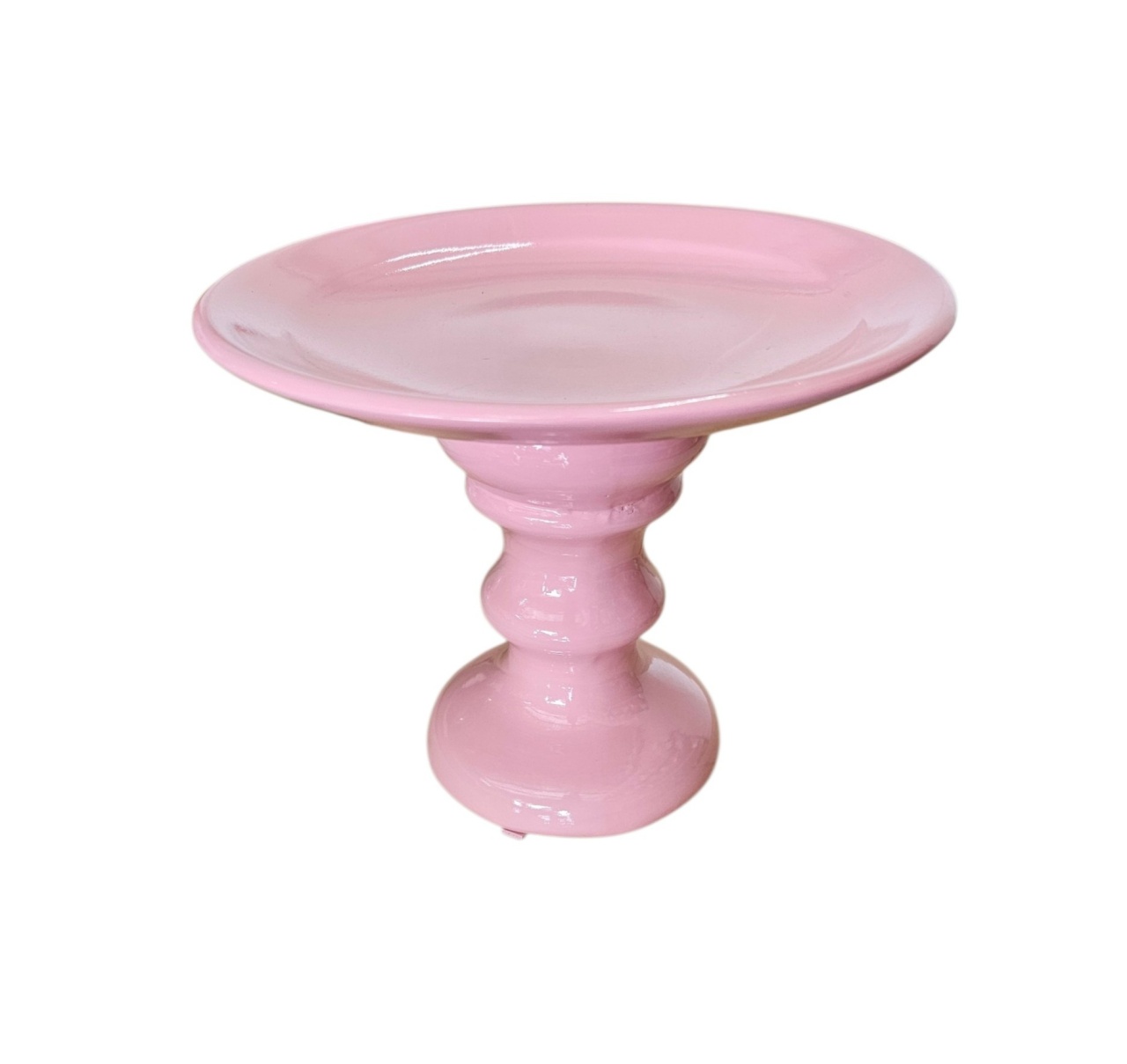 Bandeja Redonda Alta Rosa Louça - DecorFest