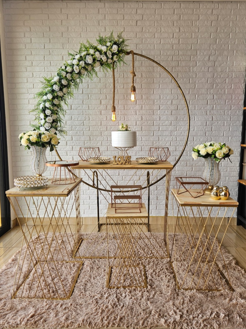 Kit Casamento/Noivado Rosê Pedraria  - DecorFest