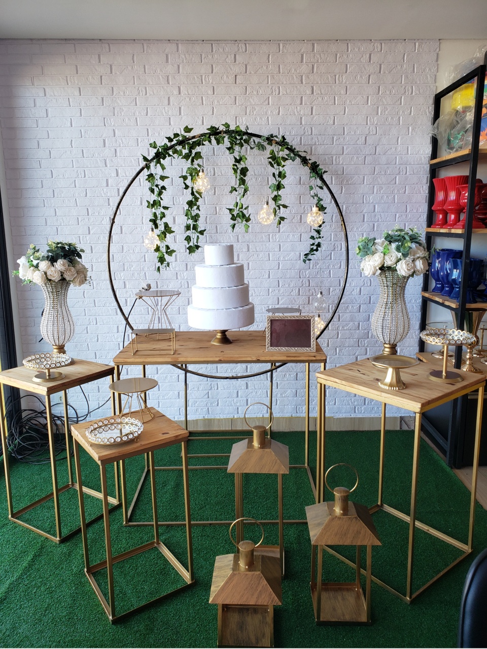 Kit Casamento/Noivado Dourado Lanterna - DecorFest