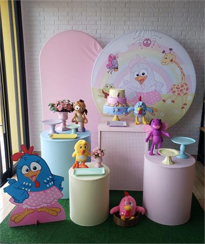 Kit Festa Facil G - Galinha Pintadinha Rosa - DecorFest