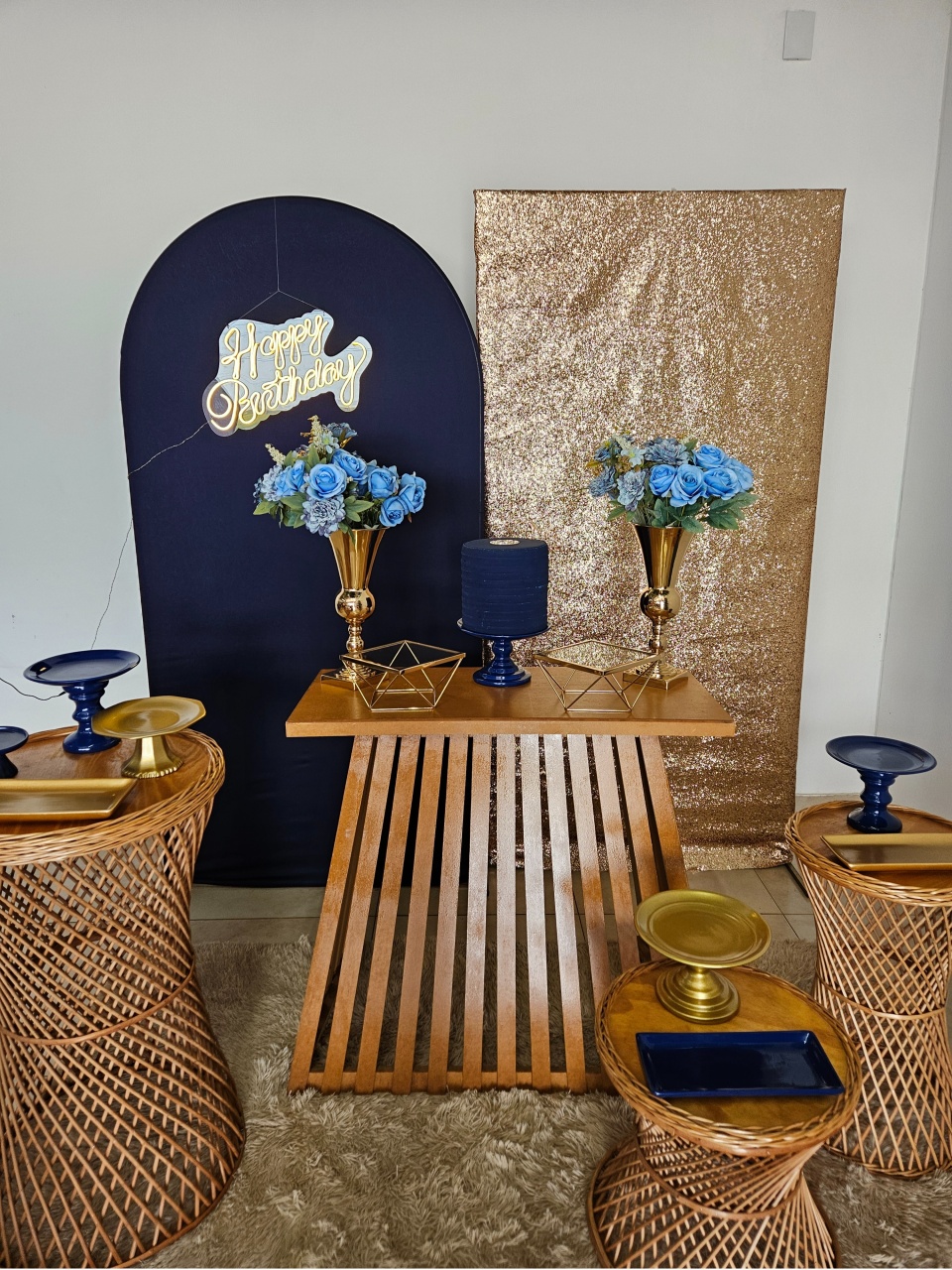 Kit - Azul Marinho Com Dourado - DecorFest
