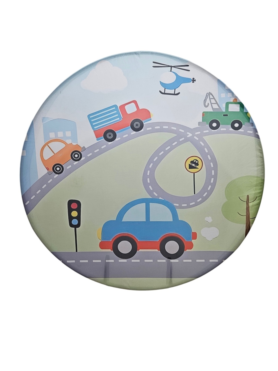 Painel Redondo Carrinhos - Meios de Transporte - DecorFest