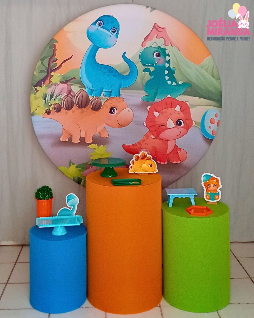 G0008-0063 - 3 - Kit Prata Dino Baby  - JoéliaMirandaDecora