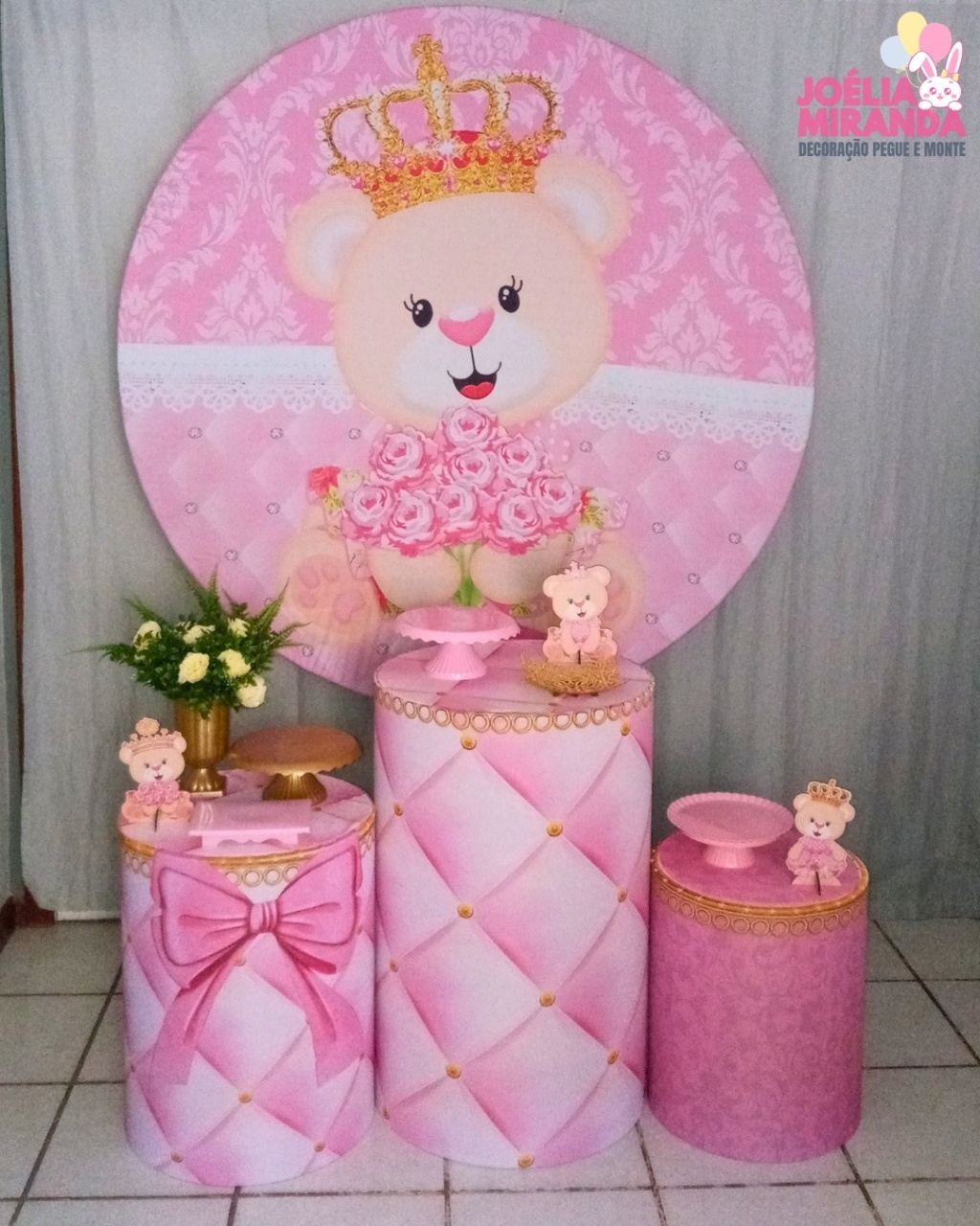 G0012-0092 -3 - Kit Prata Ursinha Realeza - JoéliaMirandaDecora