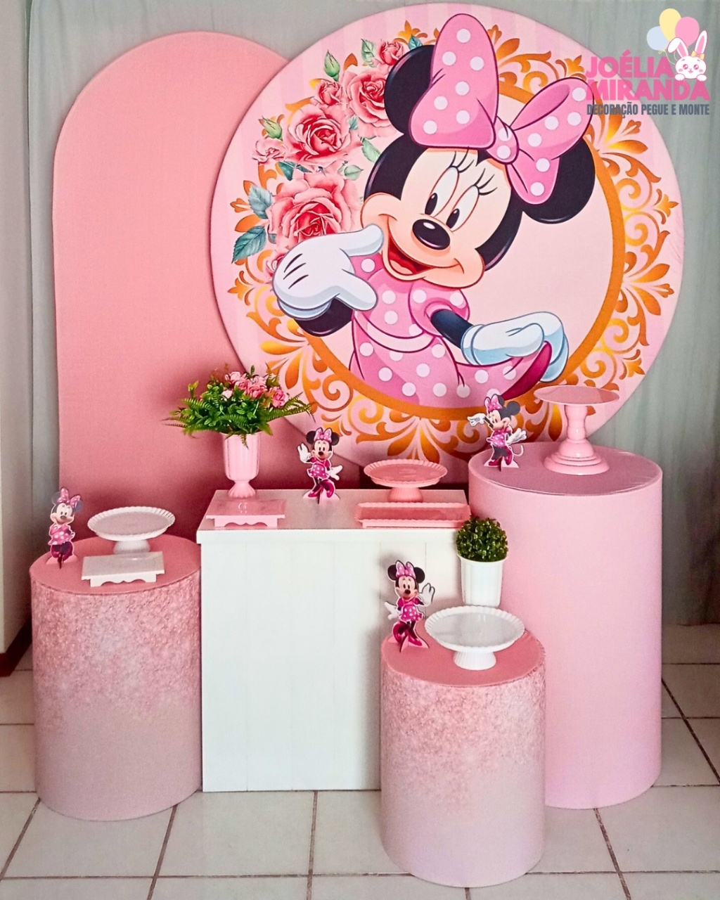 G0006-0042- 3 - Kit Diamante Minnie Rosa - Glitter  - JoéliaMirandaDecora