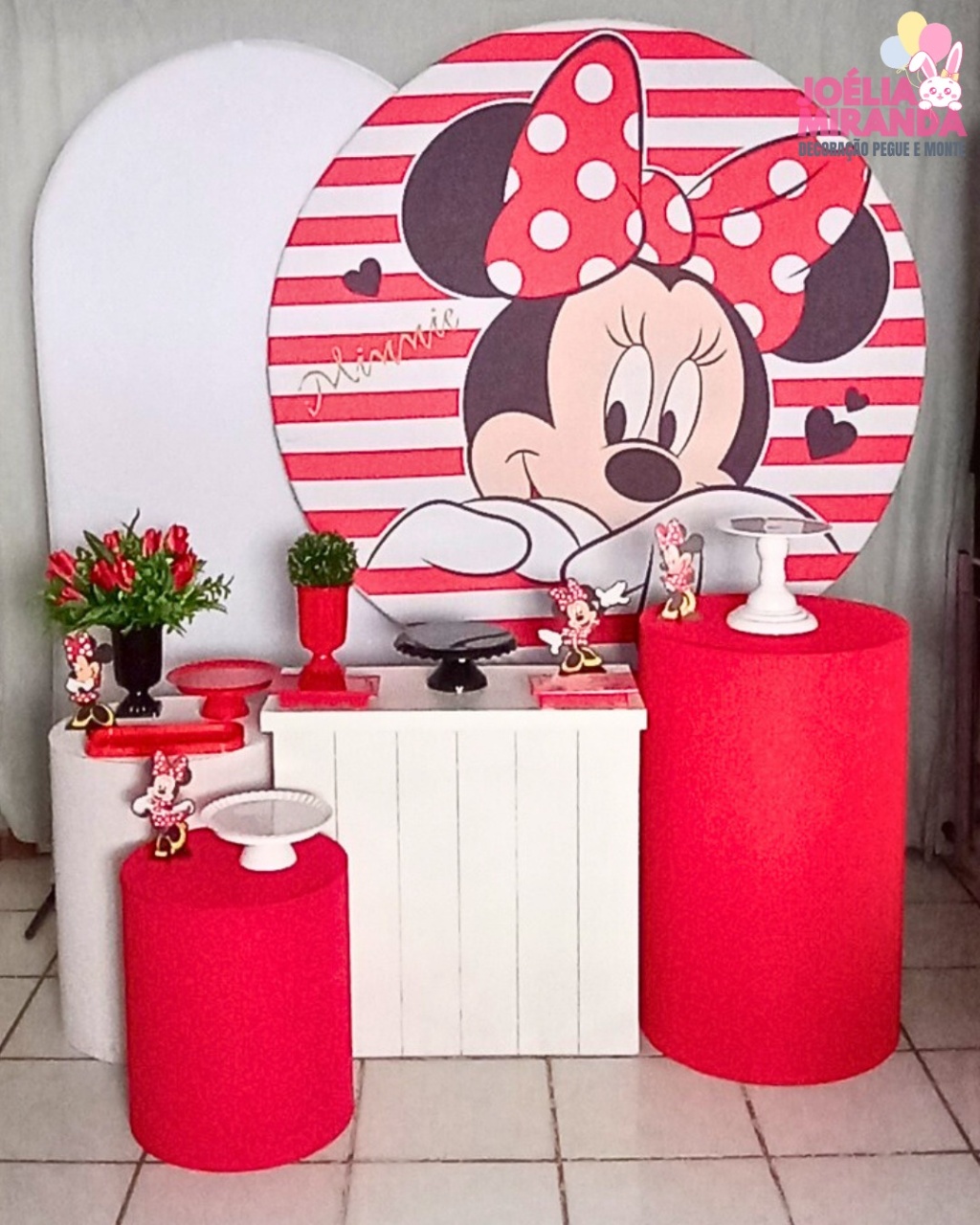 G0006-0041 -1- Kit Diamante Minnie Vermelha - JoéliaMirandaDecora