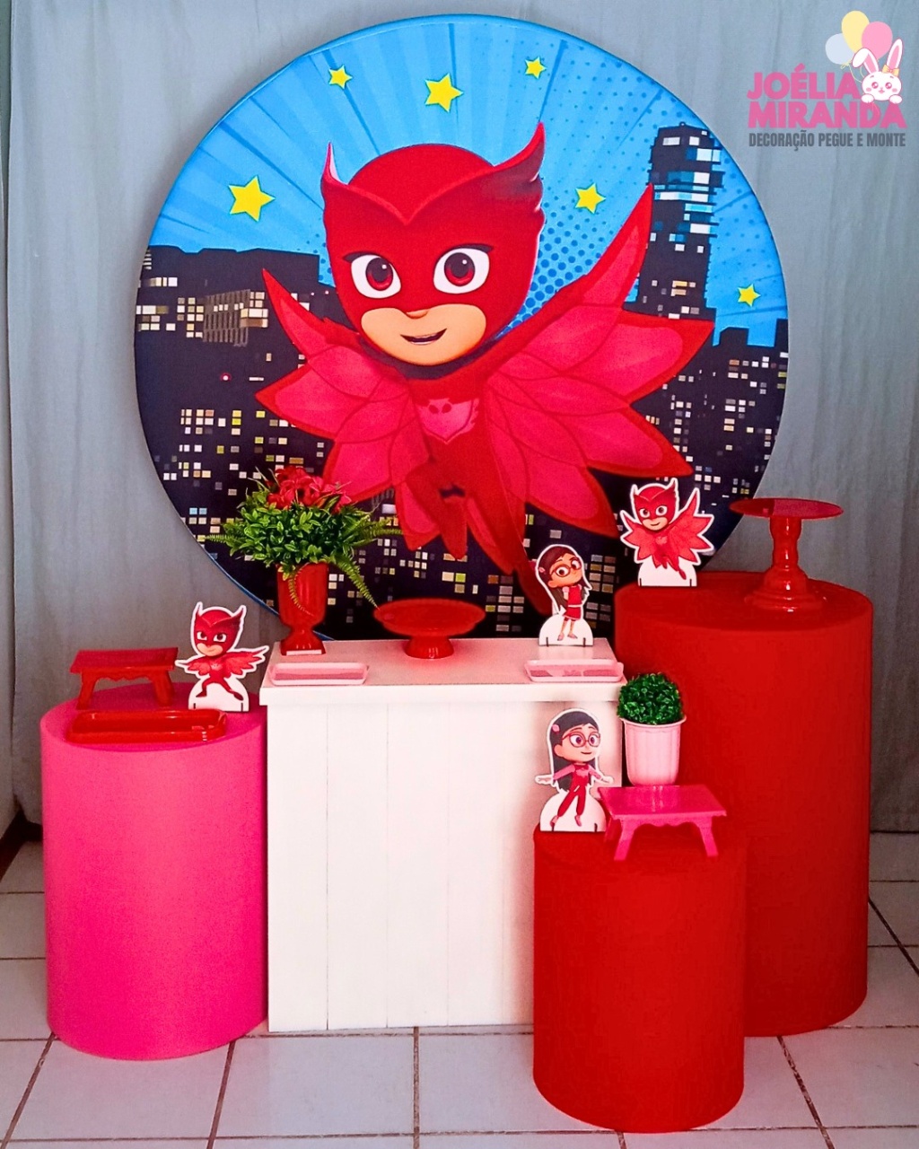 G0002-0015-2 - Kit Ouro Corujita - Pj Masks - JoéliaMirandaDecora