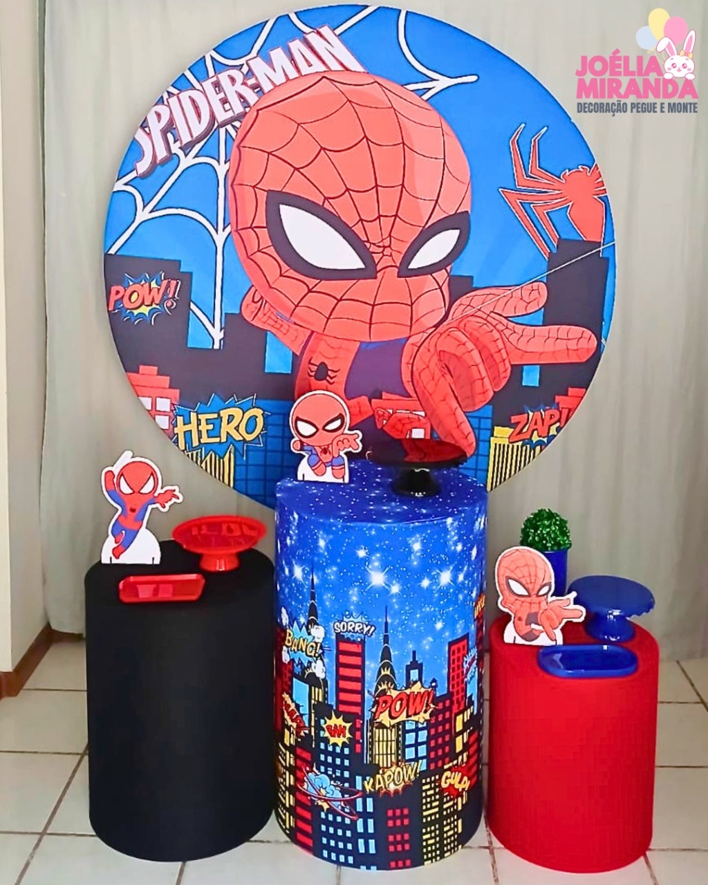 G0003-0023-6 - Kit Prata Homem Aranha - Cute - JoéliaMirandaDecora