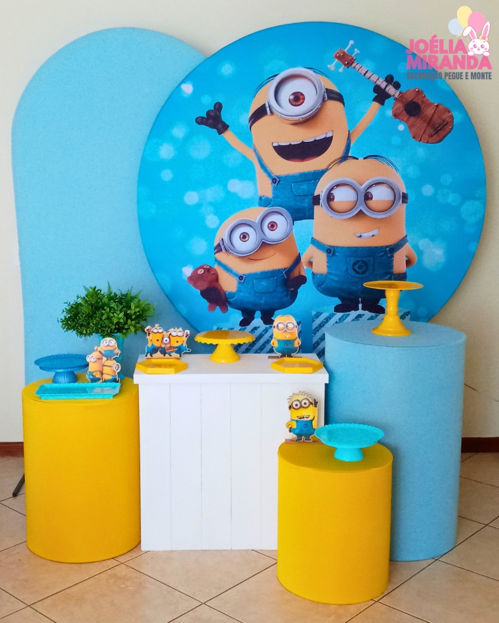G0003-0018-4 - Kit Diamante Minions - Azul Bebê  - JoéliaMirandaDecora
