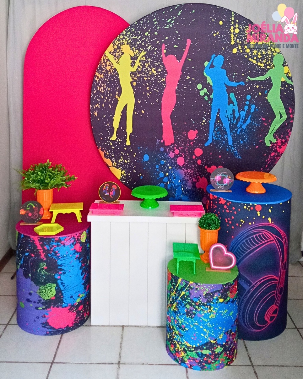 K0021 - 1  - Kit Diamante Neon / Baladinha / Discoteca - JoéliaMirandaDecora