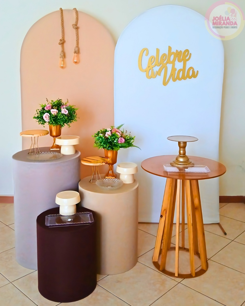 C000043 - Celebre A Vida - Bege, Off White - JoéliaMirandaDecora