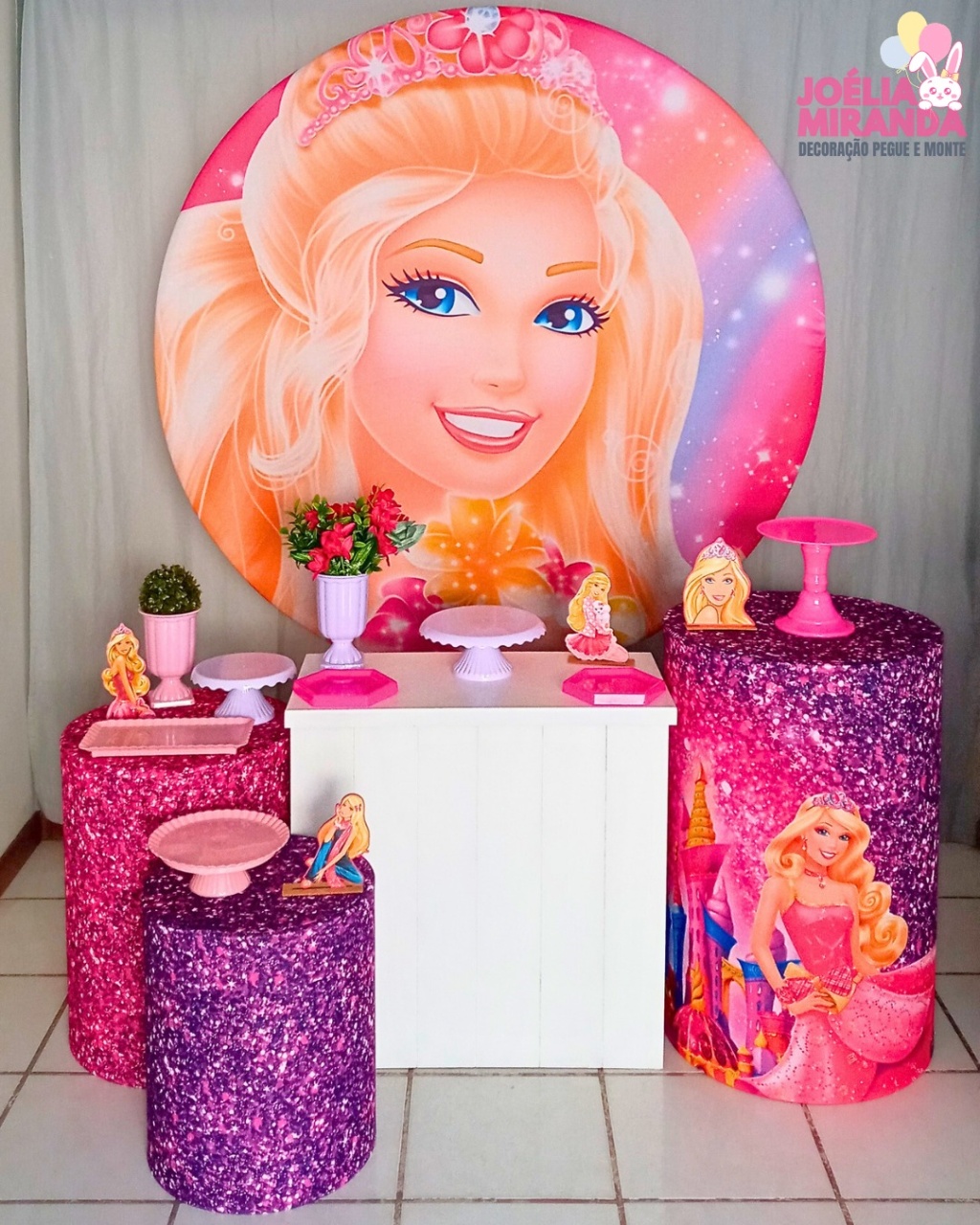 G0012-0095 -1 - Kit Ouro Barbie Lilás - JoéliaMirandaDecora