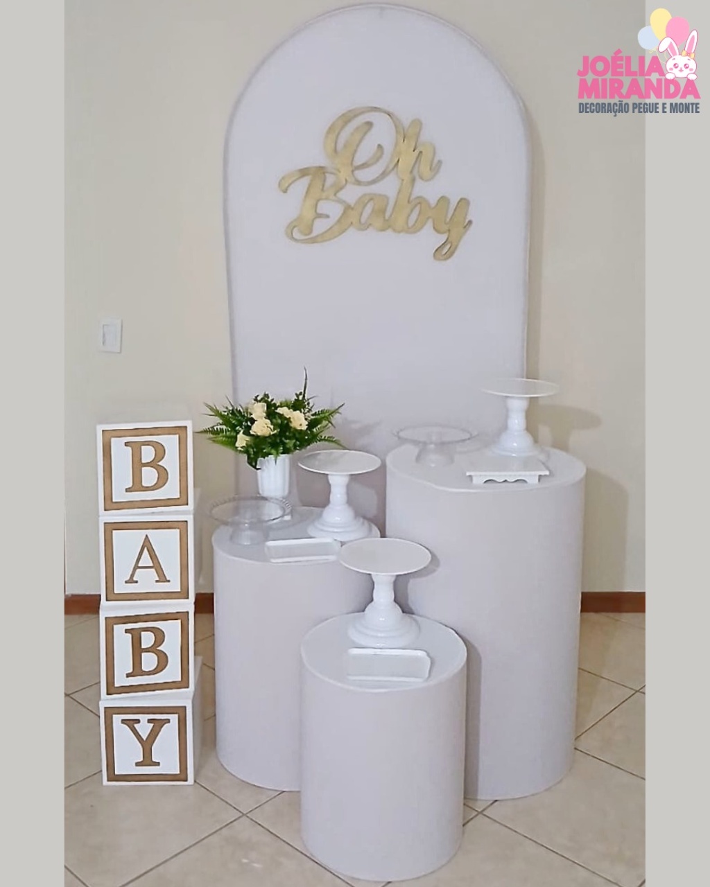 Cb0004 - Chá de Bebê Branco - JoéliaMirandaDecora