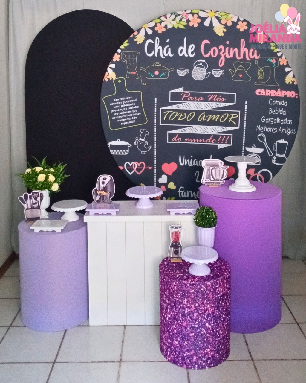 K11-0082-1 - Kit Diamante Chá de Cozinha - Lilás - JoéliaMirandaDecora
