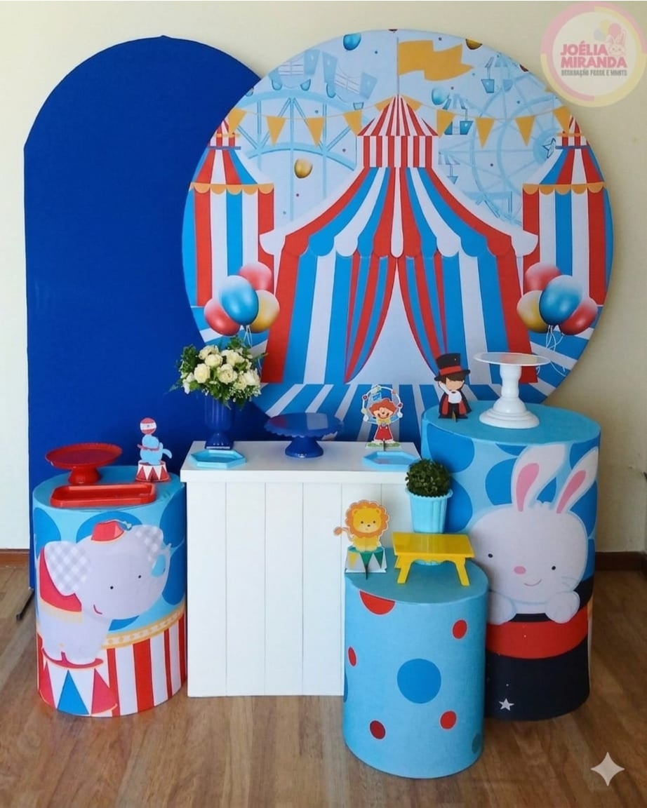 K0026 - 2 - Kit Diamante Circo - Azul Royal - JoéliaMirandaDecora