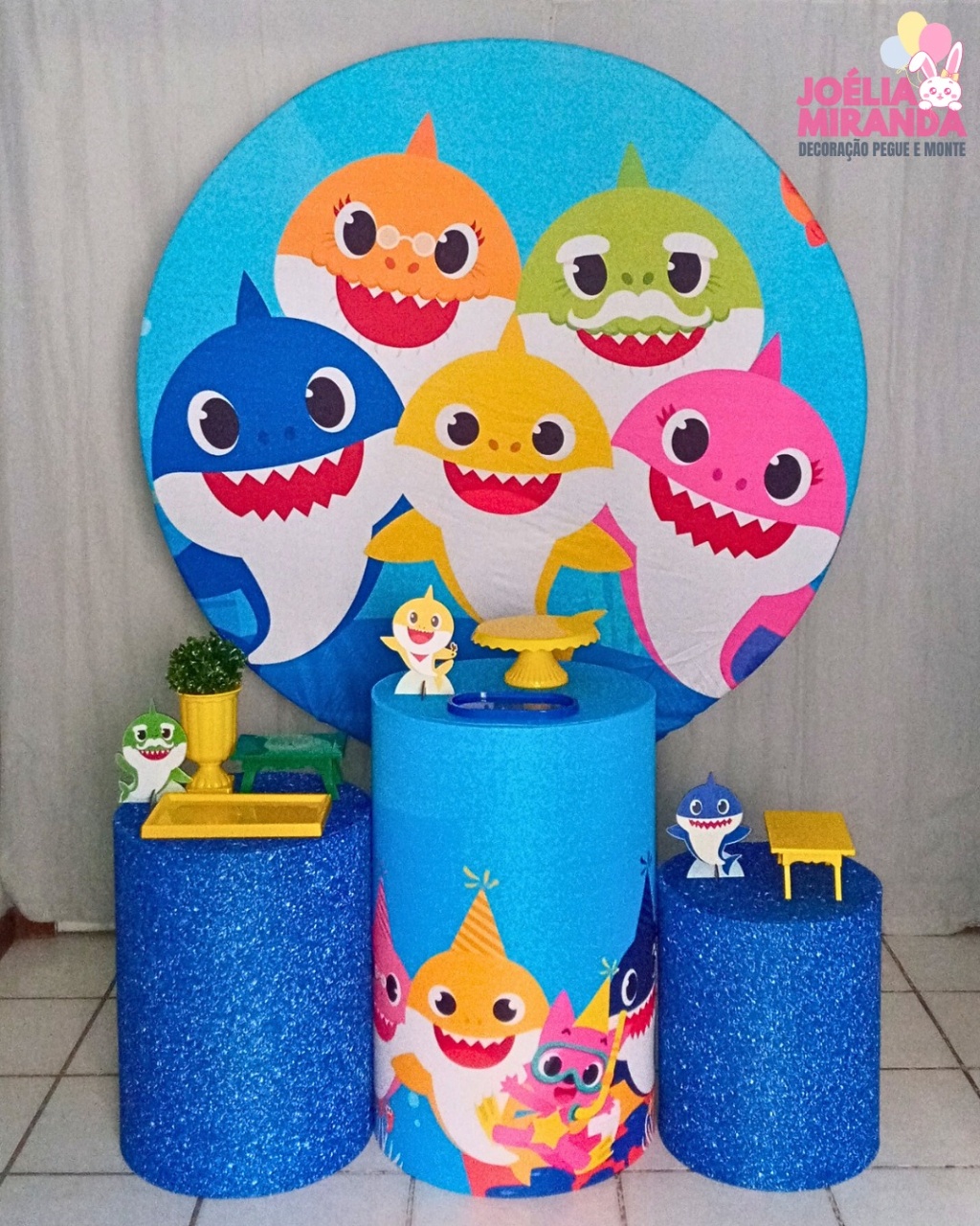 G0005-0037-1 - Kit Prata Baby Shark - JoéliaMirandaDecora