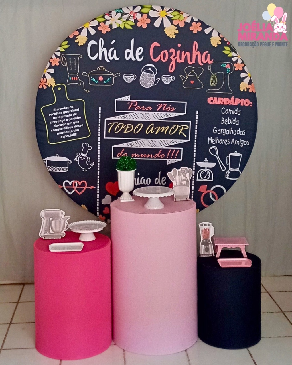 K11-0082-2 - Kit Prata Chá de Cozinha - Rosa  - JoéliaMirandaDecora