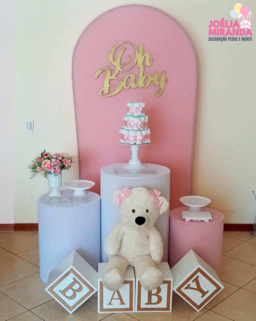 Cb0005 - Chá de Bebê Rosa Bebê - Modelo 1 - JoéliaMirandaDecora